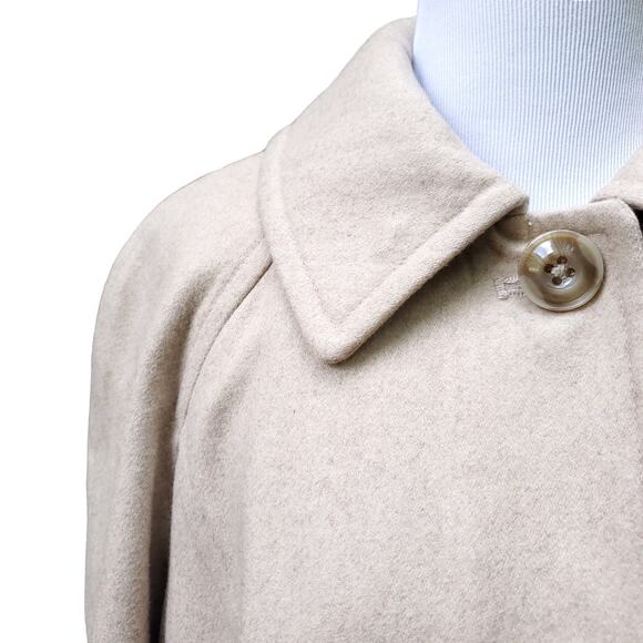 London Fog Tan Wool Blend Pea Coat Trench Size XL - Picture 3 of 15
